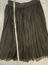 Ralph Lauren Purple Label Black crinkled flowy Silk Skirt. Runway 6