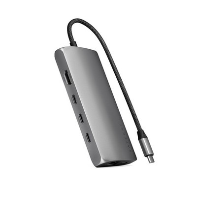 Satechi USB-C Multiport Adapter 8K mit Ethernet V3 Adapter Space  GWNA-130
