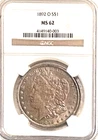1892 O Morgan Mint state 62 hard date rare free shipping