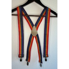 VTG 90s Rainbow Clip Suspenders Kid Child Toddler Adjustable Strap Pride