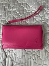 Vibrant Pink Wristlet Cell Phone Holder and Credit Cards Holder