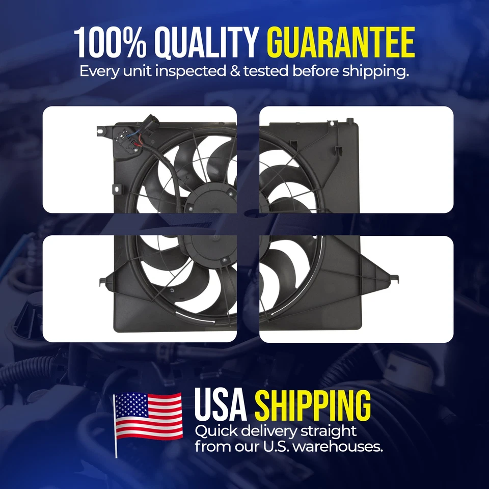 New Radiator Condenser Fan Assembly For 2011-2015 Kia Sorento 3.5L 2.4L 3.3L - Image 4 of 4