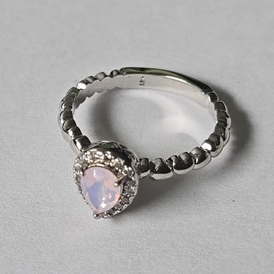 Vintage I'm Worthy Signed Silver Plated Simulated Topaz Gem Cocktail Ring sz 5