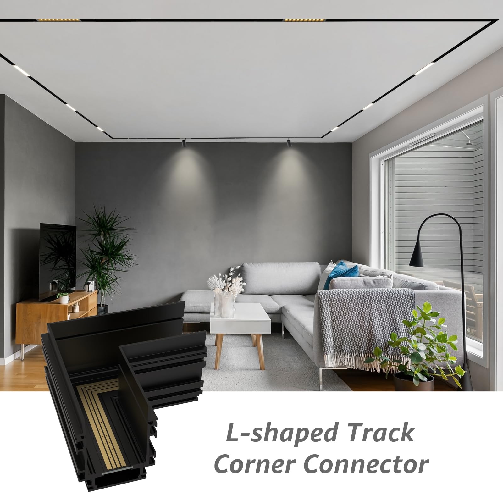 90-Degree Corner Connector for 4-Wire Magnetic Track Lighting, Aluminum Alloy...