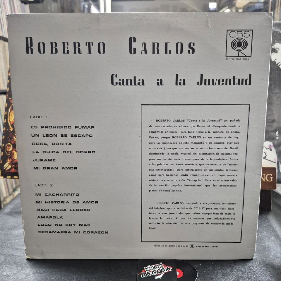 Roberto Carlos ‎– Roberto Carlos Canta A La Juventud - Latin, Pop, Vocal, 1965 - Image 2 of 4