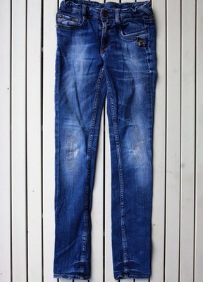 Le temps des cerises Jeans Gr. 140 blau Totenköpfe destroyed look Denim Skull