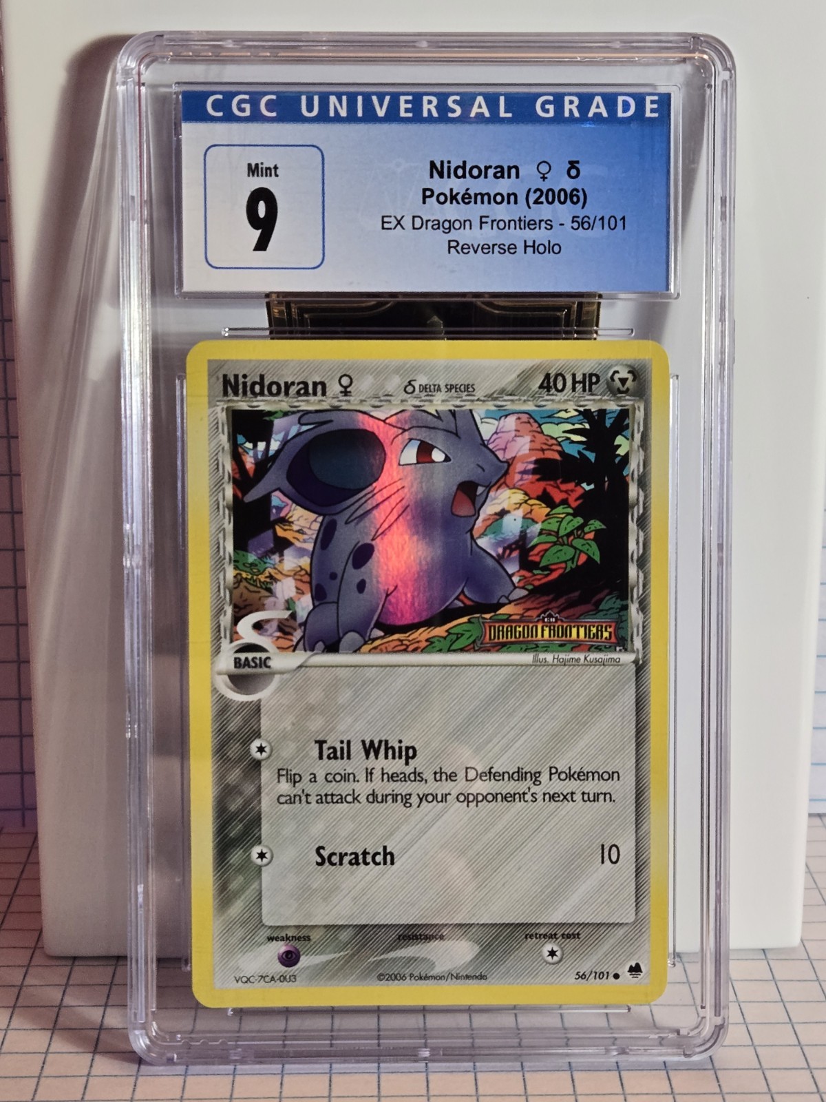2006 Pokémon Ex Dragon Frontiers - Nidoran Rev Foil #56 - CGC 9