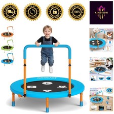 Safe and Sturdy 36  Toddler Trampoline with Playful Geometric Mat for Kids