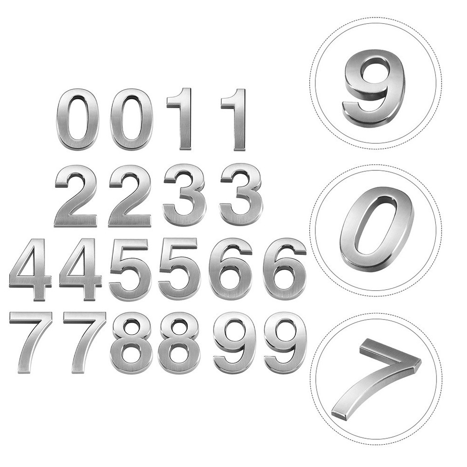 Plaque De Porte Numéro 14 | Acier Inoxydable Brossé 60 Mm