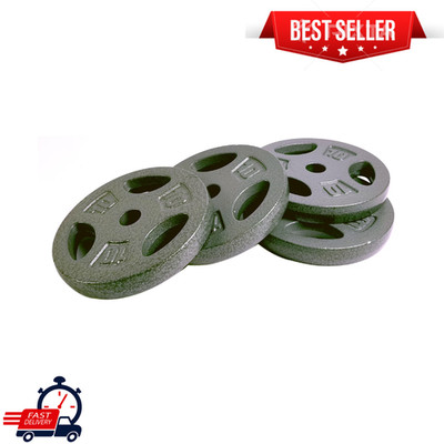 CAP Barbell 40 lb Standard 1'' Weight Plate Set (4 x 10lb) Black Cast Iron Plates