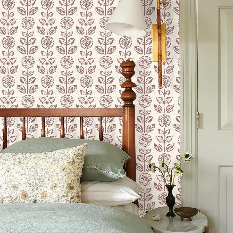 Stain Resistant Floral Wallpaper 17in x 118in - Perfect for Bathrooms & Bedrooms - Image 4 of 4