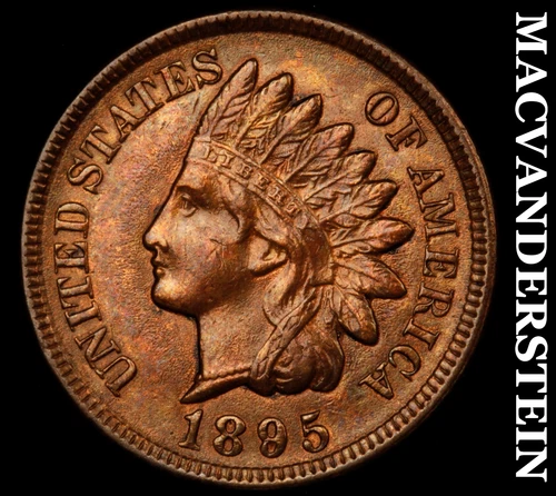 1895 Indian Head Cent - Scarce  Brilliant Uncirculated  Lustrous  #i5933