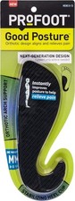 Profoot Good Posture Orthotic Alignment Insole, 1 Count Pack of 1 , Black