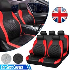 For Seat Arona 2017-2024 PU Leather Car Seat Covers 5-Seat Protectors Black +Red