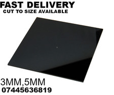 BLACK Perspex Acrylic Sheet Panel Cut To Size Plastic 3mm & 5mm
