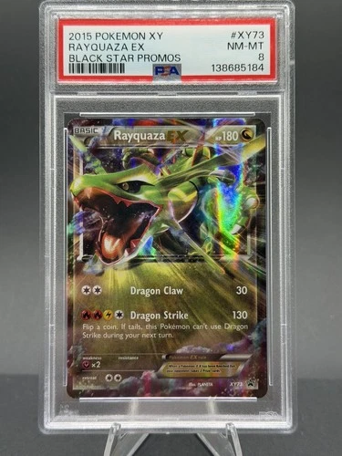 2015 Pokémon XY Rayquaza EX XY73 Holo Black Star Promo NM-MT PSA 8