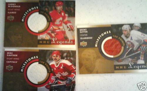 Camiseta LEGENDS UD 3DIF 2001 Mike Gartner Lanny McDonald Brent Sutter cubierta superior - Imagen 1 de 1
