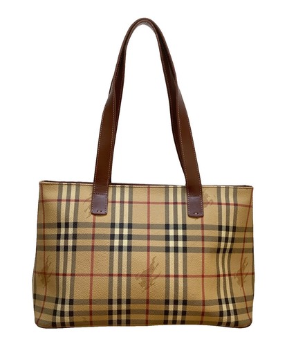 Burberry House Check Trimmed Leather Shoulder Bag Pre-Loved  display picture 1