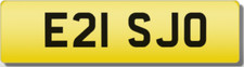 SJO 21 VINTAGE 1980s RETRO INITIALS Private CHERISHED Registration Number Plate