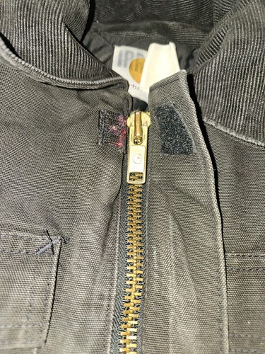 VTG Carhartt Jacket Mens Large Black Union Made Quilt Lined Work IRR Distressed - Imagen 5 de 11
