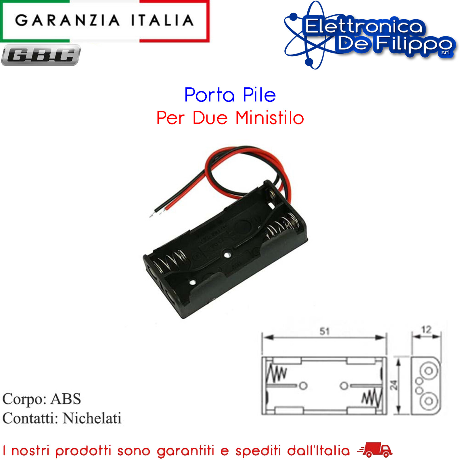 Porta Pile Per Due Ministilo