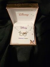 Disney Fine Silver Plated Mickey and Minnie Mouse Necklace Brand New Great Gift