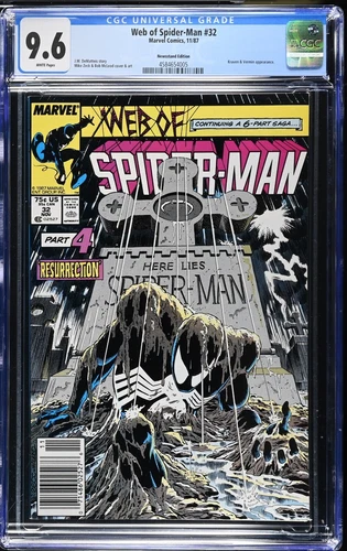 Web of Spider-Man 32 CGC 9.6 Kraven’s Last Hunt Newsstand Marvel Comics 1987