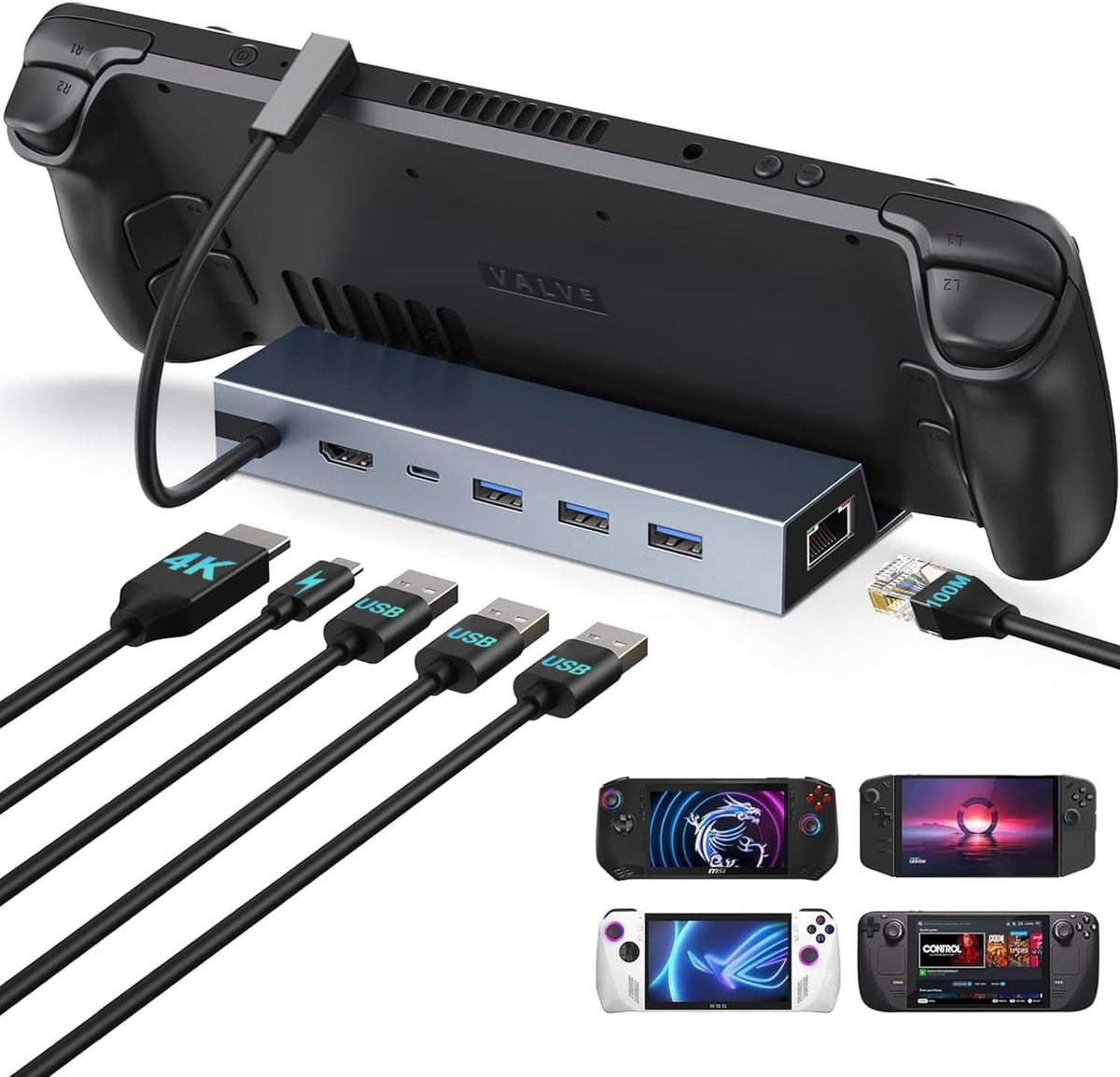 Steam Deck Dock, Docking Station for Steam Deck/Rog Ally