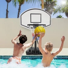 US 4.7'Adjustable Swimming Pool Basketball Goal Hoop Poolside Game 36" Backboard