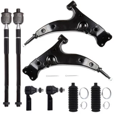 8x Front Lower Control Arm Tie Rod End & Rack Bellow For 93-95 Toyota Corolla