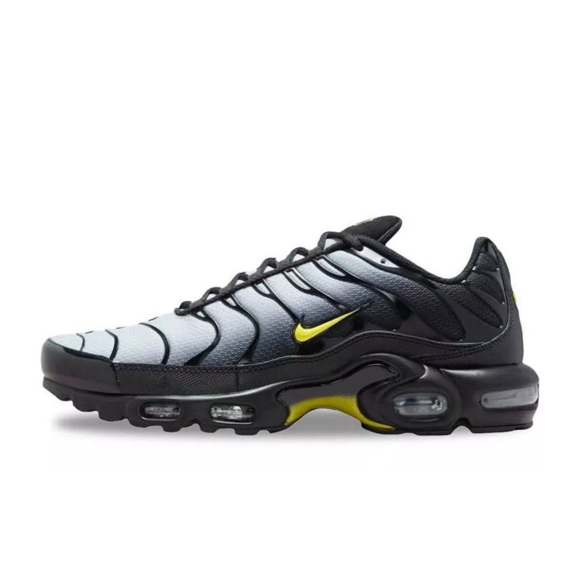 NIKE AIR MAX PLUS TN BLACK OPTI YELLOW DM0032-012 Size UK UK