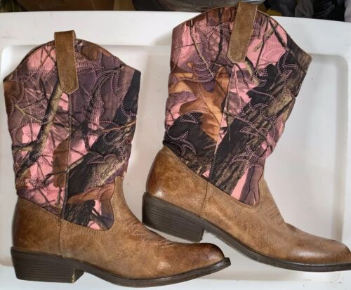 RodeoRopers Pink Camo Size 8.5 Cowboy Cowgirl Western Boots Peggy Camouflage