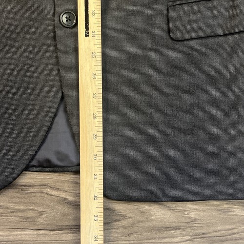 Brooks Brothers 1818 Men 42R Gray/Black Woven Fitzgerald Saxxon Wool Coat Blazer - Picture 5 of 15