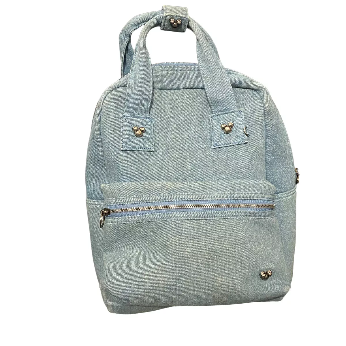 Disney Store ShopDisney Mickey Mouse Icon Flair Denim Blue Backpack Carry Bag