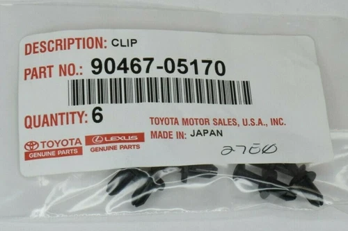 Bag 6x Genuine Toyota Lexus 90467-05170 Plastic Panel Clip Bumper Cover Trim