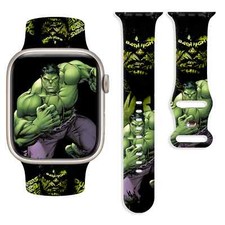 Image of Marvel Hulk Printed Strap for Apple Watch Silicone Sport Replaceable Bracelet
