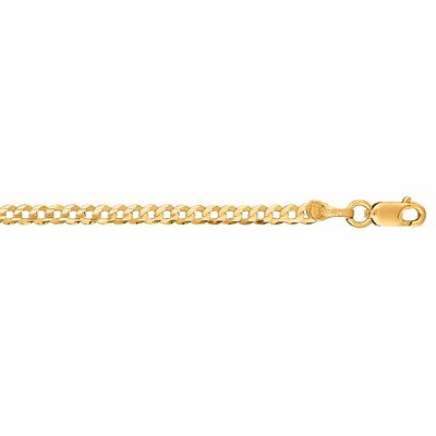 10k Gelbgold 22'' Massive Herren Konkave Panzerkette Gliederkette Halskette 3,2 mm 7 Gramm