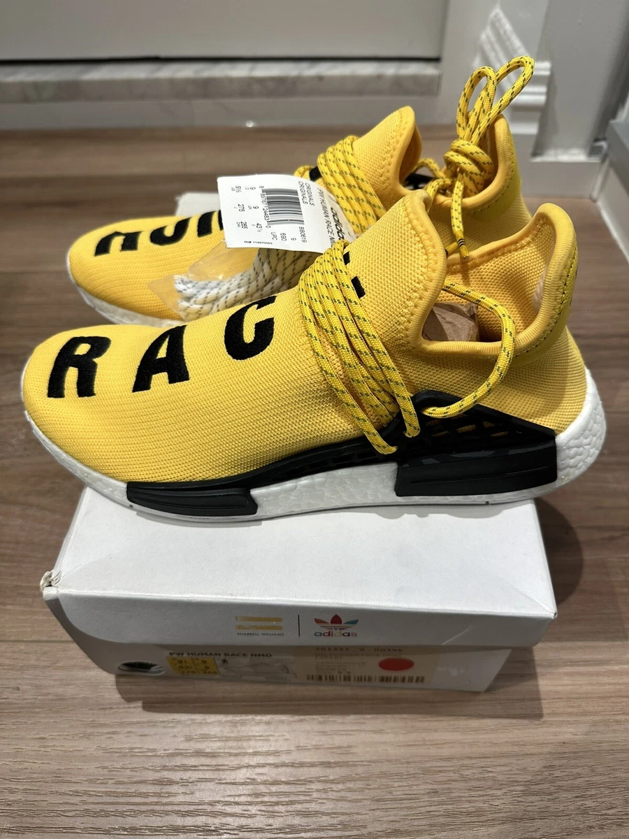 Voorloper Tijdreeksen cijfer New Adidas Pharrell Williams x NMD Human Race Yellow 2016 Men Size 9.5  BB0619 | eBay