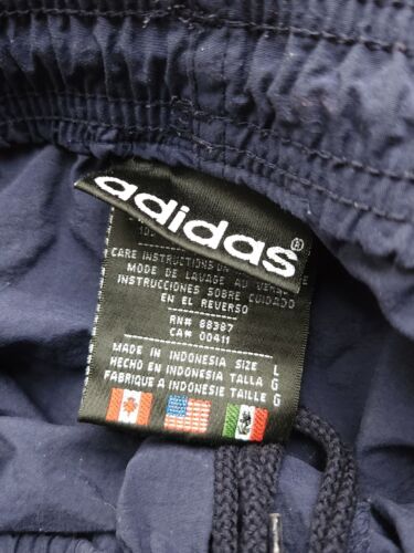 Vtg / Adidas / Blue / Logo Blocks on Nylon / Shorts w/o Liner / Sz L - Picture 3 of 5