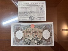 REGNO D' ITALIA LIRE 1000 REGINE DEL MARE B.I. L' AQUILA 23 8 1943 R3 BB+