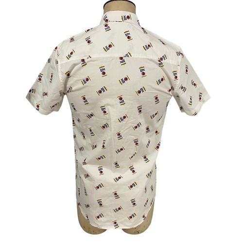 Miller Lite Shirt Mens Small Button Up Beer Novelty Print Collar Party BBQ Work - Picture 2 of 17