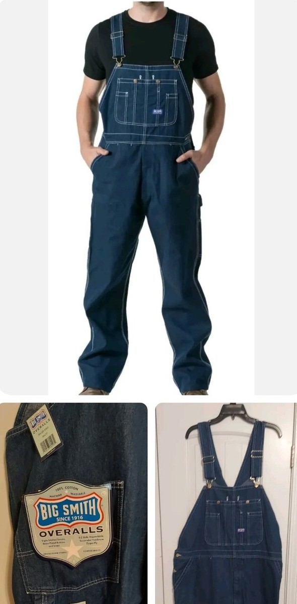 Big Smith Mens 46x32 Carpenter Bib Overalls 100% Cotton NWT | eBay