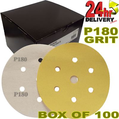 ProRange 150 mm P180 Körnung 6+1 Loch HookNLoop DA 100 x 6'' Gold Schleifscheiben