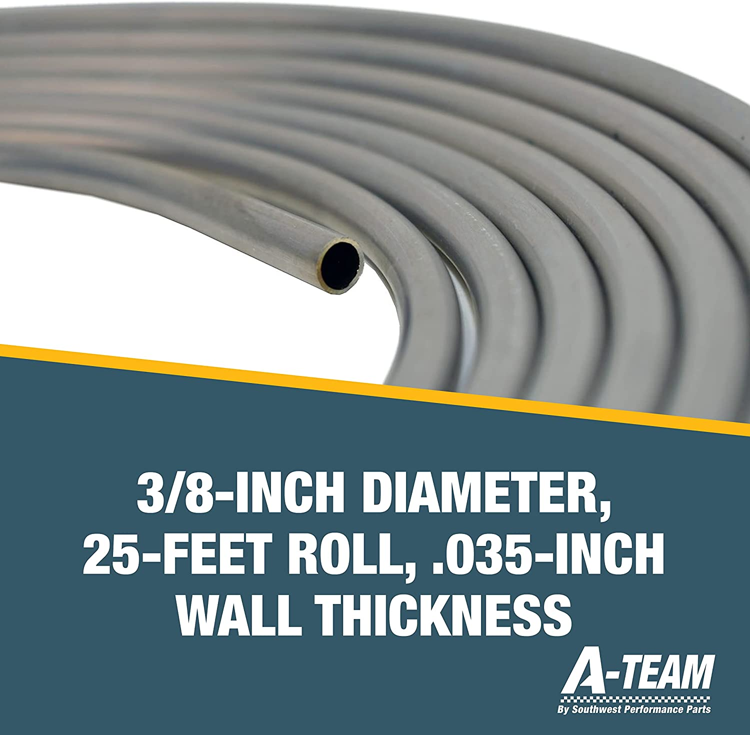  3003Grade Aluminum Coiled Tubing Fuel Line Tube, 3/8 Inch, Diameter