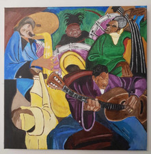 Tableau peinture acrylique PRINCE THE RAINBOW CHILDREN 40 cm X 40 cm