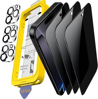 Ferilinso Full Coverage 3 Pack Privacy Screen Protector for iPhone 16 Pro Max [P
