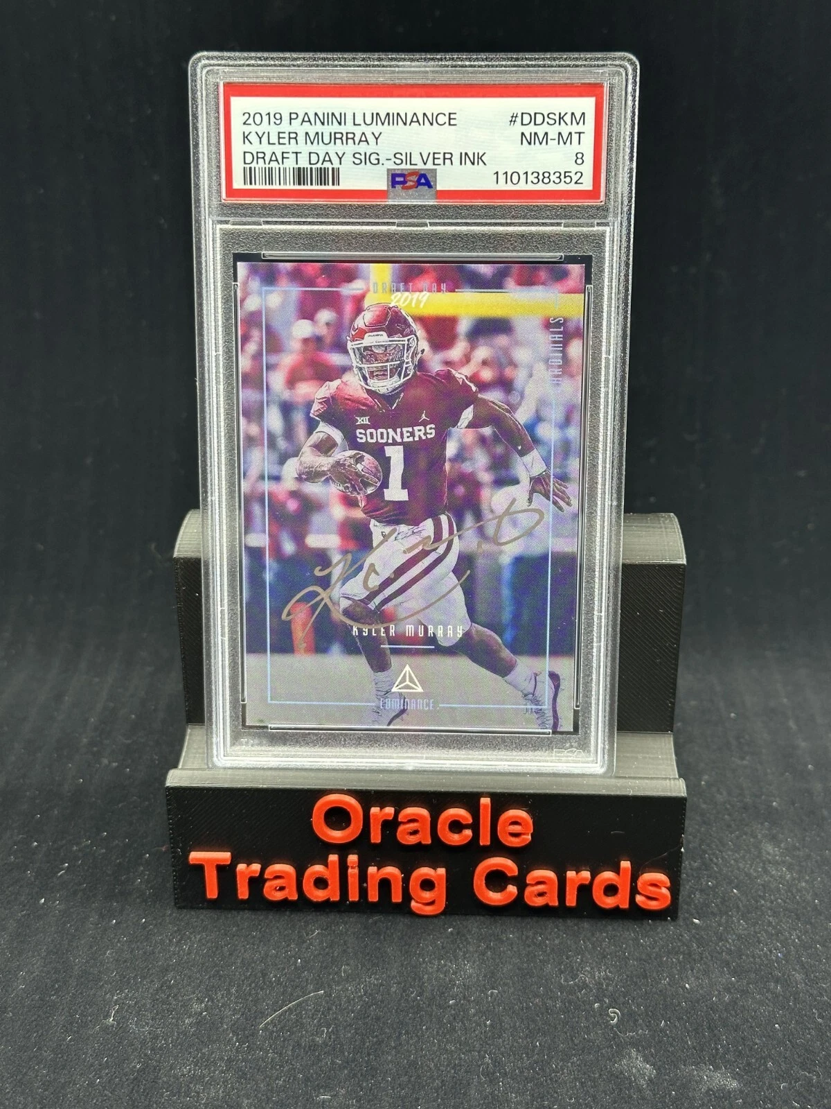 Kyler Murray Panini Luminance Draft Day Signatures #DDSKM Silver Ink