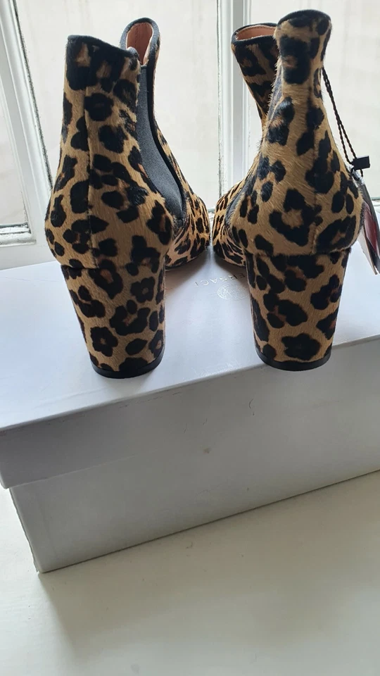 ZARA leopad/Animal print, Pony hair - Leather Ankle Boots - size Eur41 - UK 8 - Image 2 of 4