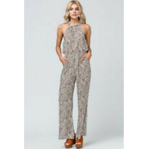 Entro Animal Cheetah Leopard Jumpsuit 