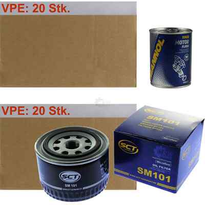 20x Original SCT Ölfilter SM 101 + 20x SCT Motor Flush Motorspülung